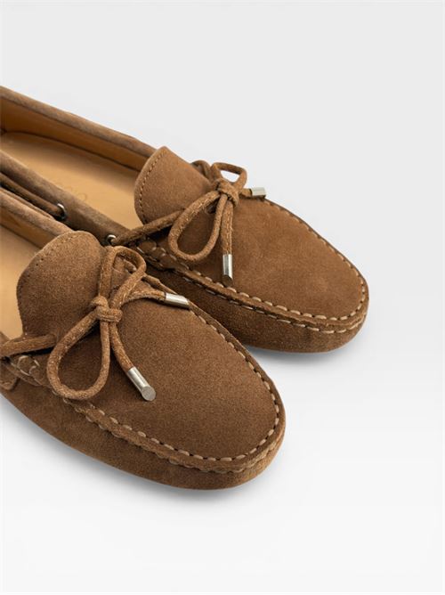 Scarpe da donna mocassini in suede cuoio con lacci IL LACCIO | 6026CAMOSCIOCUOIO